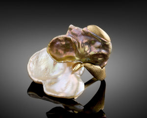 "Orchid"-  Keshi Pearls Petal Ring.