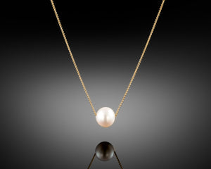 "Sun"- Floating Pearl Necklace.
