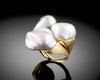 Pebbles - Cocktail Keshi Baroque Pearls Ring