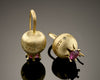 Pomegranate - "Shema Israel" Gold Hook Earrings